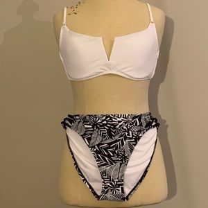 White V-Neck Bikini Top